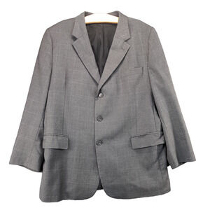 Jos. A. Bank Blazer Jacket Mens 3-Button Long Sleeve Gray Shoulder Pad
